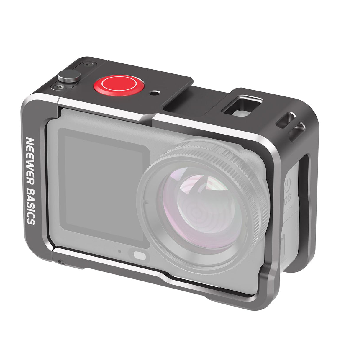 Neewer - BASICS Aluminum Action Cage for DJI Osmo Action 6, 1/4" & Cold Shoe, AC061 - Black