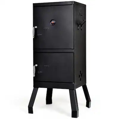 Costway - Vertical Charcoal Smoker BBQ Barbecue Grill w/ Temperature Gauge Outdoor