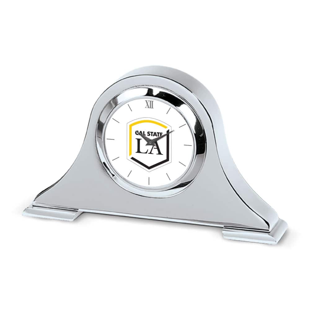 Jardine - Cal State L.A. Golden Eagles Logo Napoleon Desk Clock - Silver