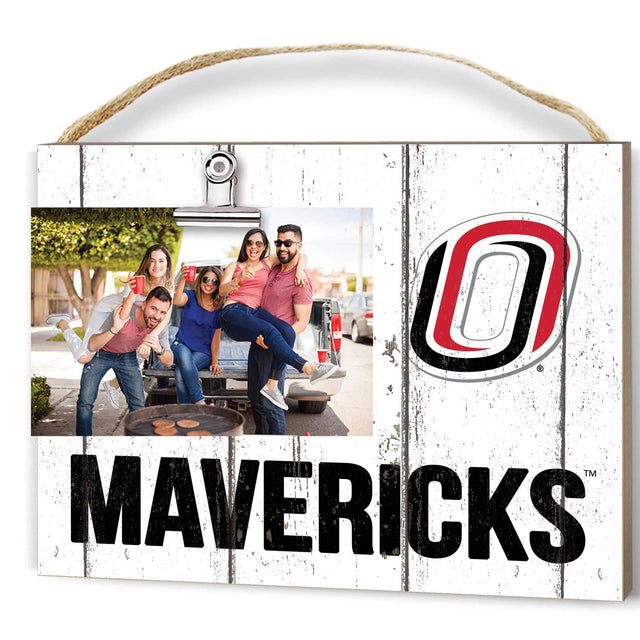 Front. Jardine - Nebraska Omaha Mavericks 8" x 10" Weathered Clip It Frame - White.