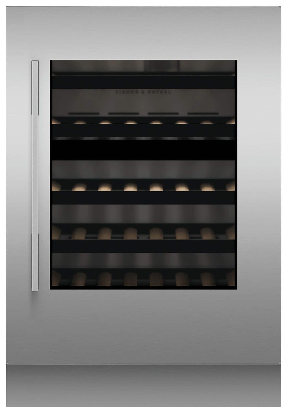 Fisher & Paykel - 24" Integrated Wine Cellar or Beverage Refrigerator Glass Framed Door Panel, Right Hinge - Stainless Steel