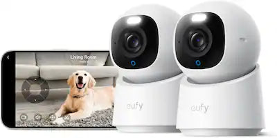 eufy - 4K Indoor Cam E30,2 Pack, 360 Coverage,Pet&Human tracking, Color Night Vision, Homekit/Alexa compatible,Local Storage