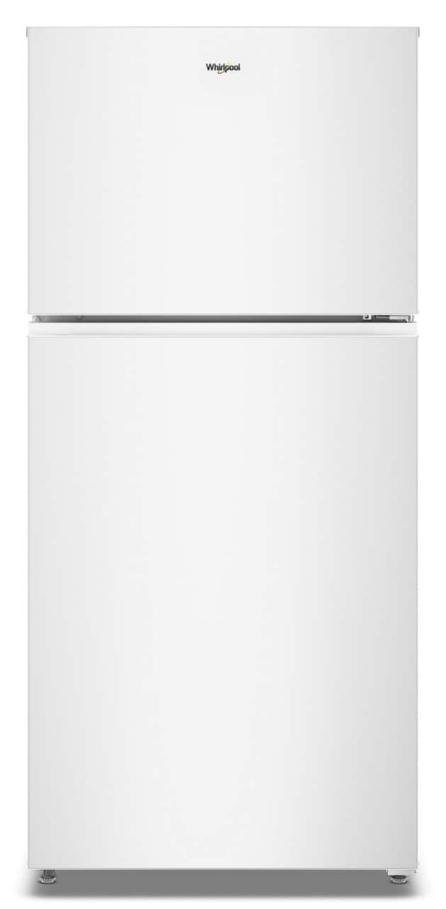 Front. Whirlpool - 30 in. Wide 19.3 cu. ft. Top-Freezer Refrigerator with Total Coverage Cooling - White.