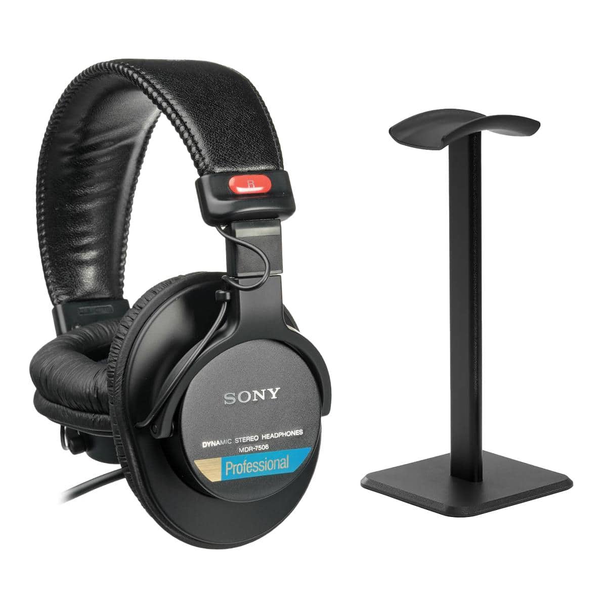 Bundle - SONY MDR-7506 Professional Folding Headphones WITH TURNSTILE DESKTOP HEADPHONE STAND
