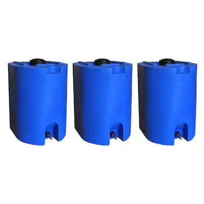 WaterPrepared - 55 Gal Stackable Design Utility Water Tank with Large Cap (3 Pack)