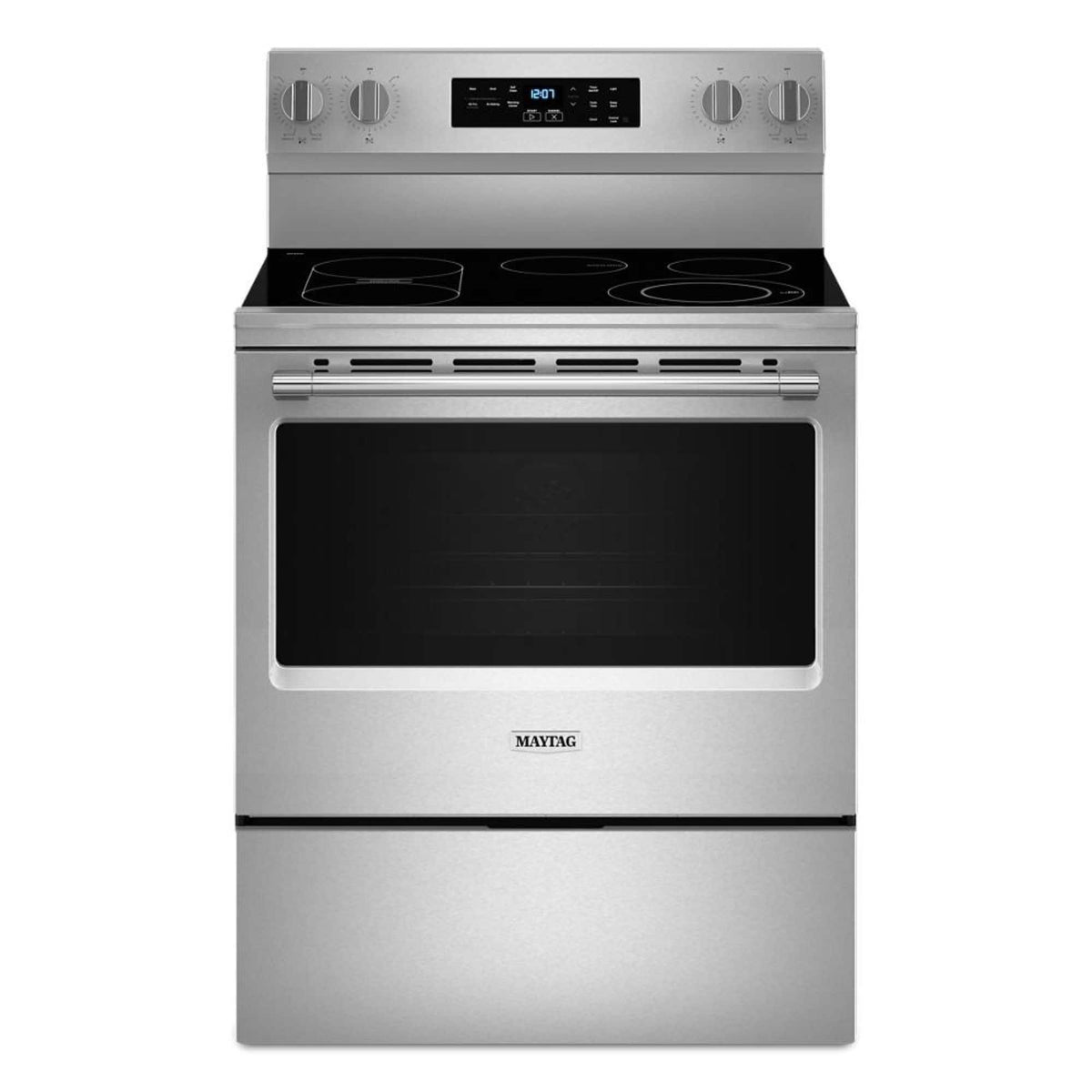 Maytag - 30 inch Wide 5 elements 5.3 cu. ft. Electric Range With No Preheat Air Fry and Air Baking - Stainless Steel