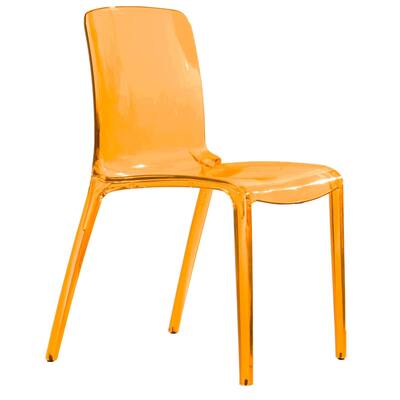 LeisureMod - Murray Modern Stackable Acrylic Accent Dining Chair with Transparent Seat for Dining Room, Kitchen & Office