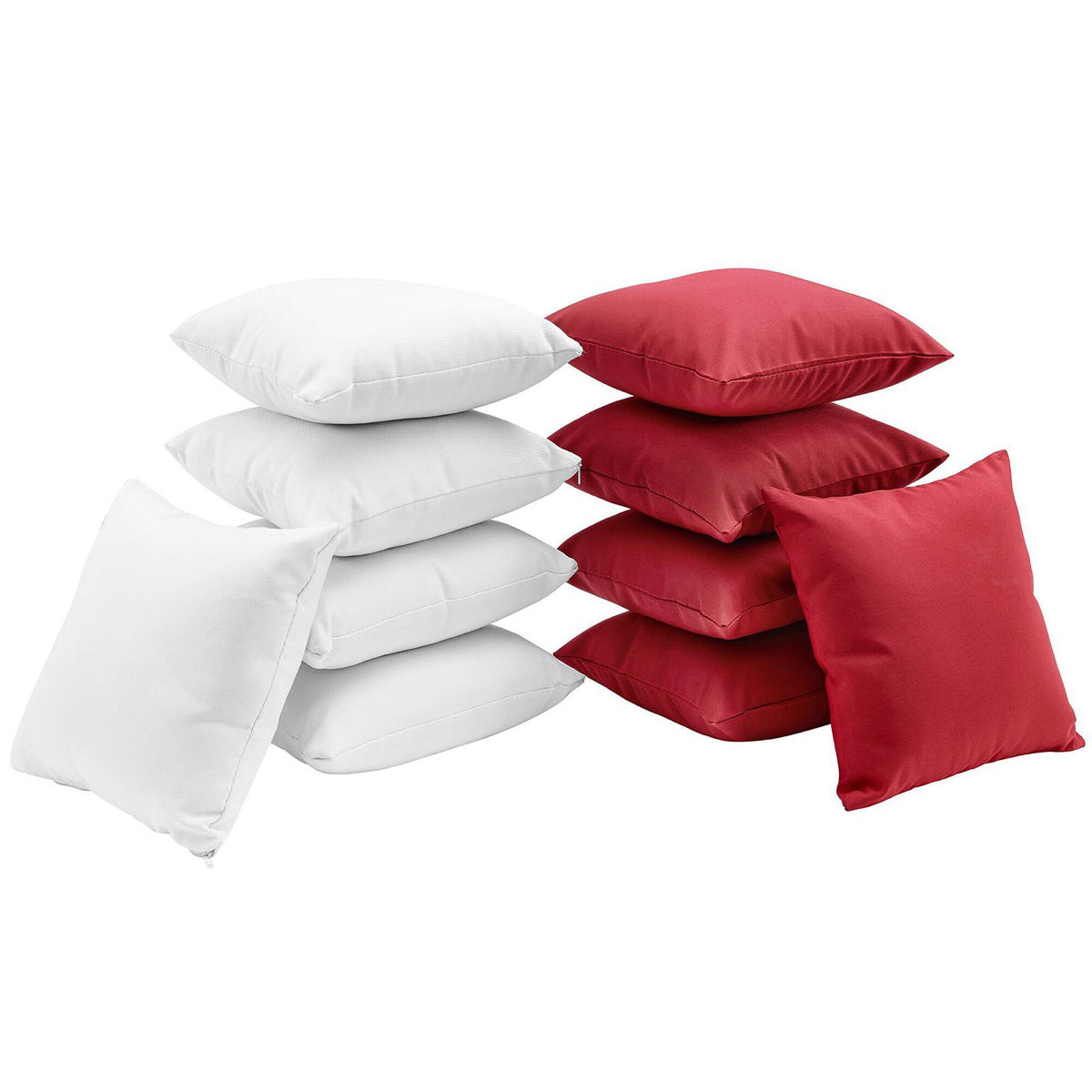 Gather 10 Piece Outdoor Patio Pillow Set by Modway - White Red