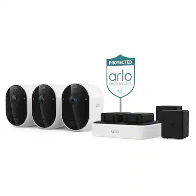 Arlo - Pro Outdoor Security Camera (6th Gen, 2025 Release) - Wireless, Rechargeable Battery with Charging Station, 3-Cam