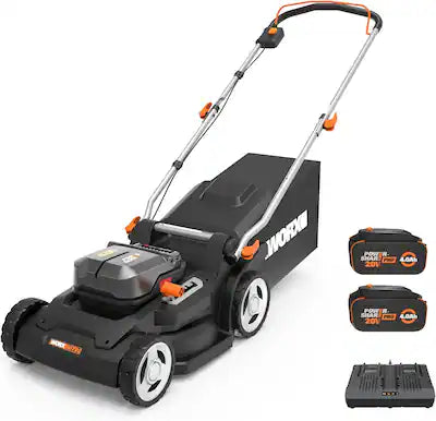 WORX - WG745 40V 17'' Cordless Push Lawn Mower (2 Batteries & Charger Included)