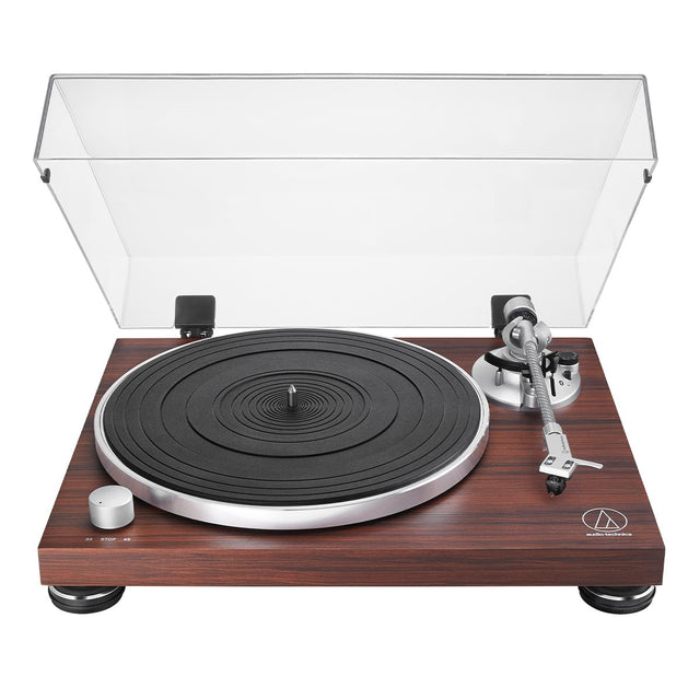 Front. Audio-Technica - Audio-Technica AT-LPW50BT-RW Wireless Belt-Drive Turntable with Bluetooth (Rosewood) - Rosewood.