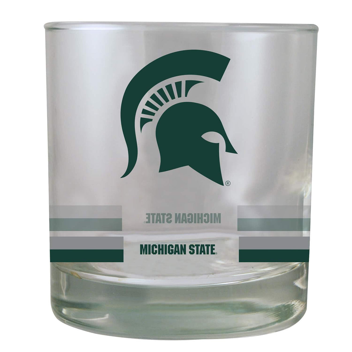 The Memory Company - Michigan State Spartans 10oz. Banded Rocks Glass - Multicolor