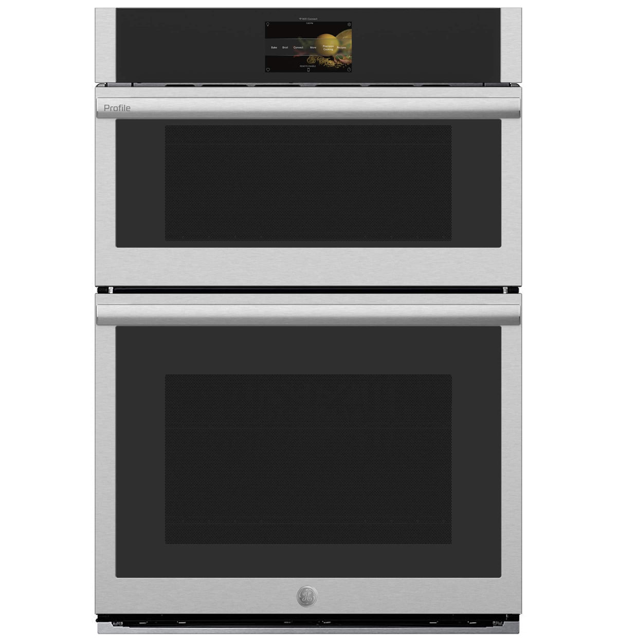 GE Profile - 30" Built-In Electric Convection Double Wall Oven with Microwave and No Preheat Air Fry - Stainless Steel