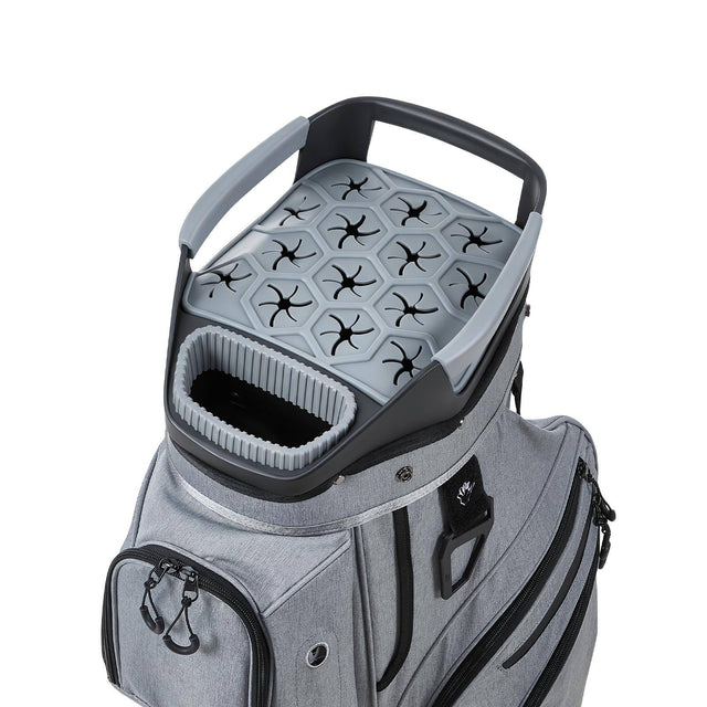 Front. VEVOR - Golf Cart Bag, 15 Way Top Divider Organizer, Golf Club Bag with Full-length Divider, Rain Hood, Storage Pockets - Grey.