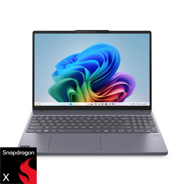 Front. Lenovo - IdeaPad Slim 3x - Copilot+ PC - 15.3" 2k Touchscreen Laptop - Snapdragon X 2025 - 16GB Memory - 256GB SSD - Luna Grey.