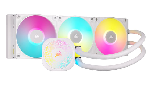 Front. CORSAIR - iCUE LINK TITAN 360 RX Liquid CPU Cooler with RGB Lighting - White.