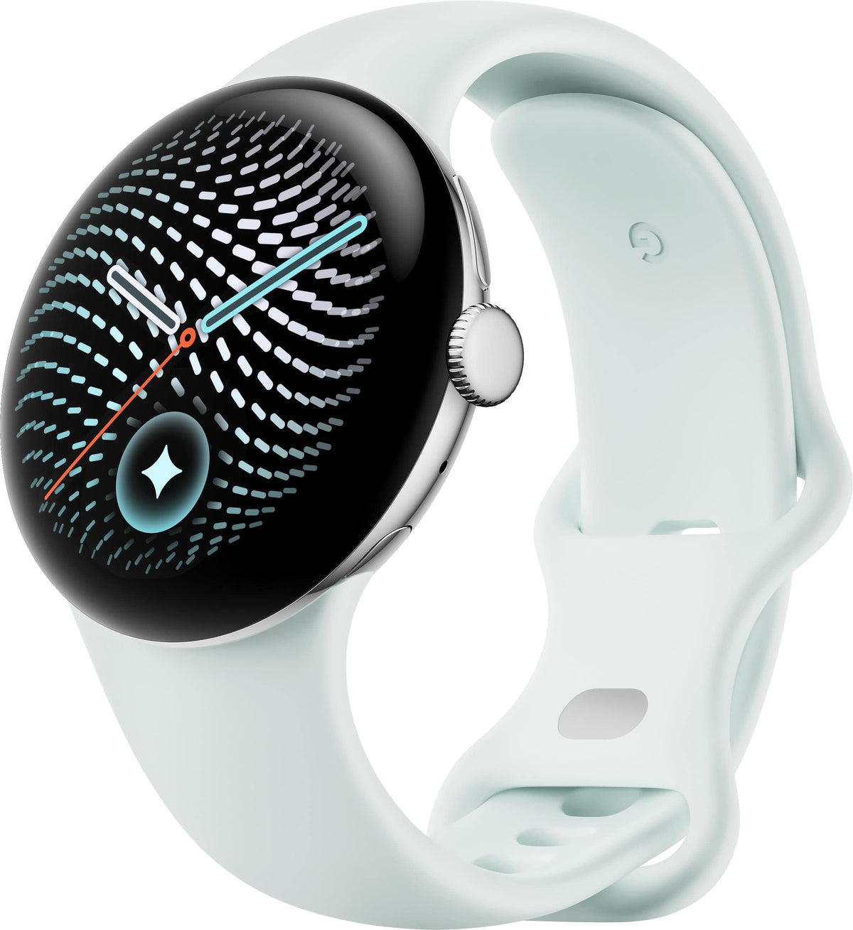 Google - Pixel Watch 5 (41mm) - LTE - Polished Silver Case - Fog Band - Small, Large - (2026)