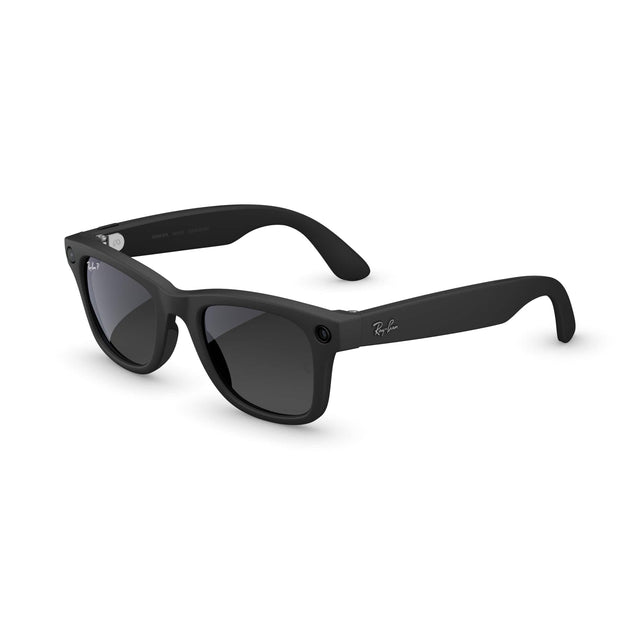 Front. Ray-Ban Meta - Ray-Ban Meta Wayfarer Large (Gen 2) glasses with Meta AI, Audio, Photo, Video Compatibility - Polarized Graphite lenses - Matte Black.