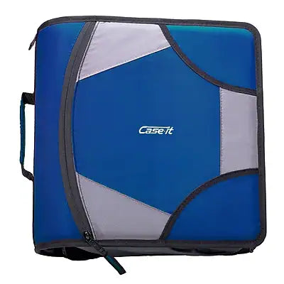 Case It - King Sized Zip Tab 4" 3-Ring Zipper Binders, D-Ring
