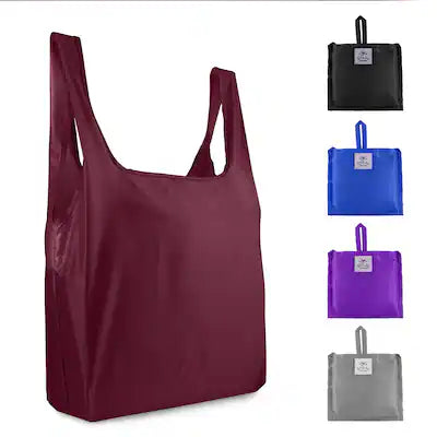 Zulay Kitchen - 5 Pack 50 Pound Reusable Grocery Bags - Large Foldable Reusable Bags With Handles and Drawstring Bag