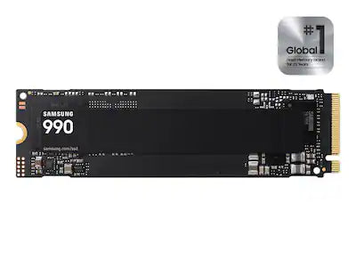 Samsung - Internal SSD 990 1TB, Read/Write Speeds Up to 7,250/6,450 MB/s (MZ V9V1T0B/AM)