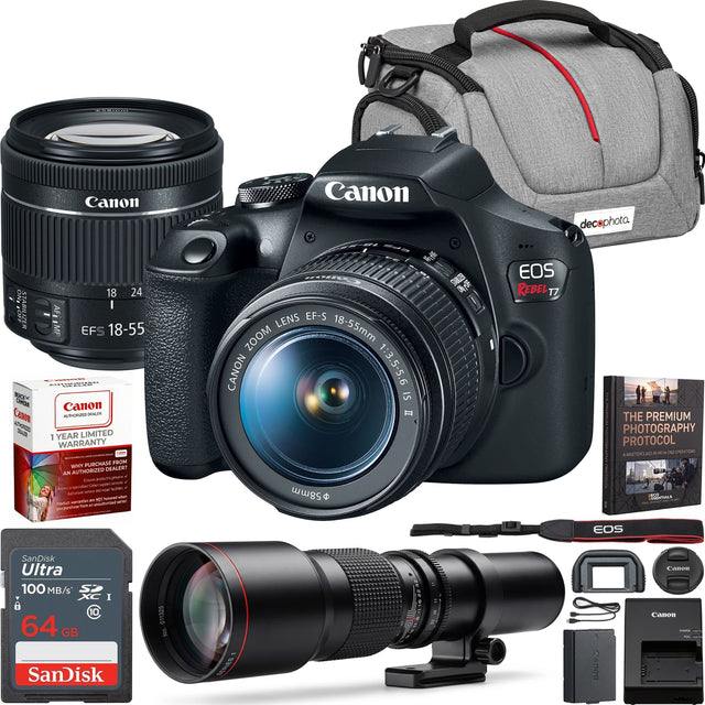 Canon ON, 18 24 I STABILIZER AFI MF EF 18-55 CAMERA Canon Canon AUTHORIZED DEALOR 1 YEAR LIMITED WARRANTY PURCHASE FROM WHY DEALER? AM AUTHORIZED (mount woom AEVAN TM www. when vananties am Polvo form anauthorized you

Canon ASS PREF STAULZER ON POFF LENS EF-S ZOOM 18-55mm CANON 1:3.5-5.6 IS II 58mm 

decephoto. EOS REBEL T7 THE PREMIUM PHOTOGRAPHY PROTOCOL STERCLASS a 06KM OPERATIONS AWAE COCO SUXTALS 2019

EOS

SanDisk Ultra 100 MB/s' I 10 64 GB SanDisk

011325 No.

SERIES

Cotton

Canon Canon CHANCE OUT