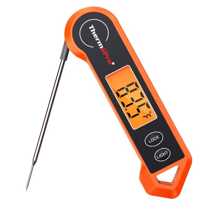 ThermoPro - Waterproof Digital Instant Read Meat Thermometer for Kitchen Cooking BBQ - Orange