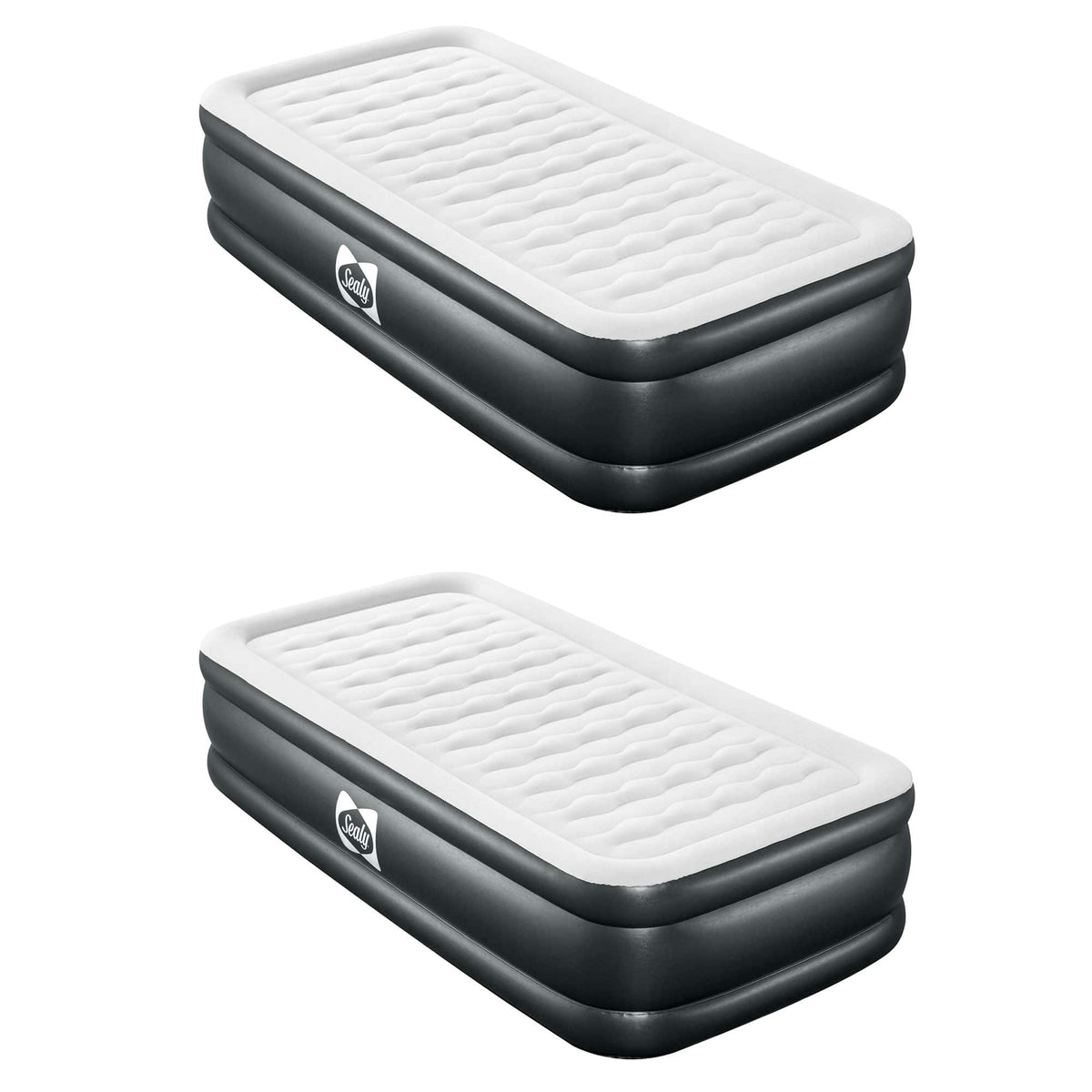 Sealy - Tritech Twin 18" Air Mattress Bed 2 Person with Built-In AC Pump, 2 Pack - PVC