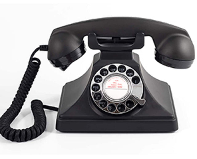 Front. PopMarket - GPO Retro GPO200BLK 200 Vintage Rotary Dial Telephone Classic Bakelite Black   - EQUIPMENT - Black.