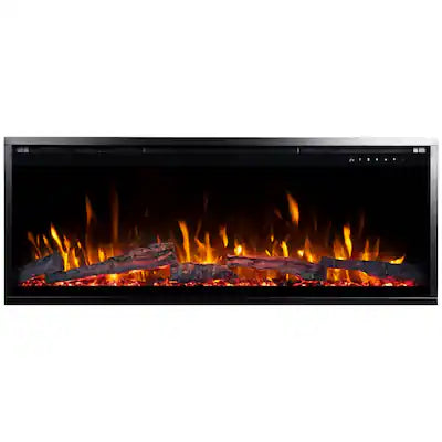 Touchstone Home Products - 50 in. Wall Mounted Recessed Sideline Elite Pro Smart Electric Fireplace 1500W