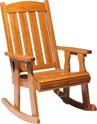 Winado - Wooden Rocking Chair Patio Rocker with Higher Backrest, Heavy Duty 600LBS Outdoor Rocking Chair for Garden Yard Balcony