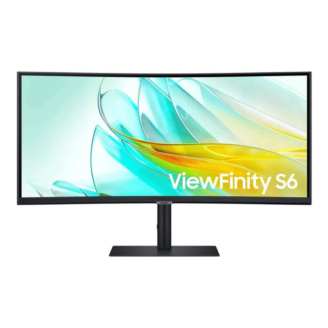 Front. Samsung - Samsung 34" ViewFinity S65UC Ultra-WQHD AMD FreeSync Curved Monitor (DisplayPort, HDMI, USB-C) - Black.