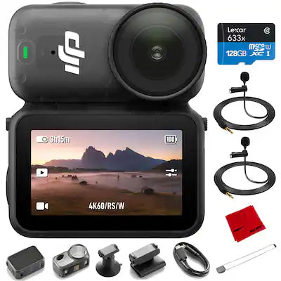 DJI - Osmo Nano Vlogging Camera Standard (128GB) + 2x Lapel Microphone + 128GB Card