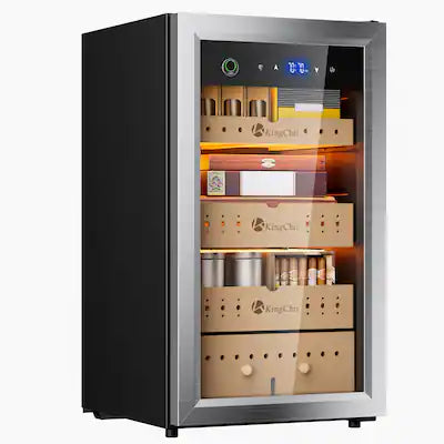 KingChii - Pro 80L Compressor Cigar Humidor with Temp & Humidity Control, 600-Cigar Capacity