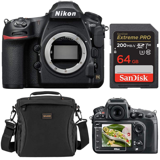 Nikon D850  
SanDisk Extreme PRO 200 MB/s 64 GB 3 V30 I C10  
SanDisk SLINGER S