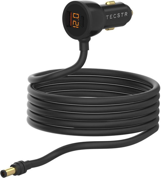 Front. TECSTR - Starlink Mini Car Charger 10 ft - Black.