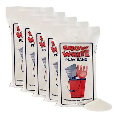 U.S. Silica - Snow White Play Sand Sparkling White & Super Soft, 50 Pounds, 5 Pack