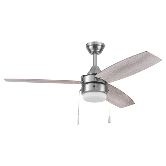 Front. Honeywell - Honeywell Berryhill Ceiling Fan, Quiet Motor and Pull Chain, 48", Brushed Nickel - Nickel.