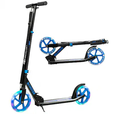 Costway - Folding Sports Kick Scooter w/LED Wheels for Kids Teens