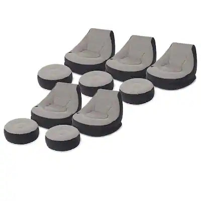 Intex - Inflatable Ultra Lounge Chair With Cup Holder & Ottoman Set, (5 Pack)