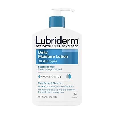 Lubriderm - Daily Moisture Lotion, Fragrance-Free, 16 fl. Oz - White