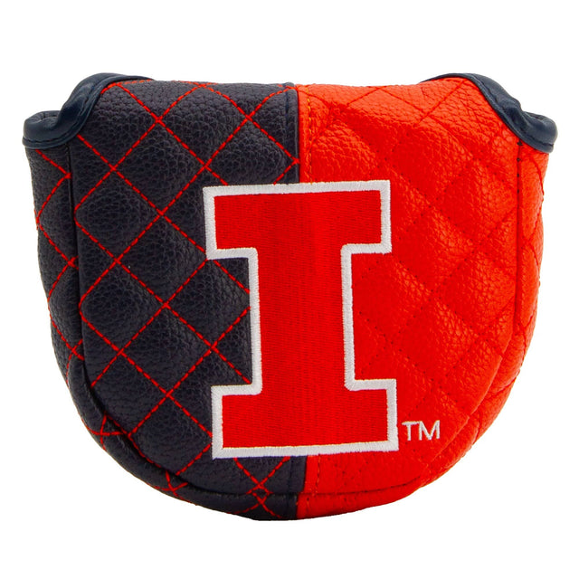 Front. Team Golf - Illinois Fighting Illini Quilted Mallet Putter Cover - Multicolor.