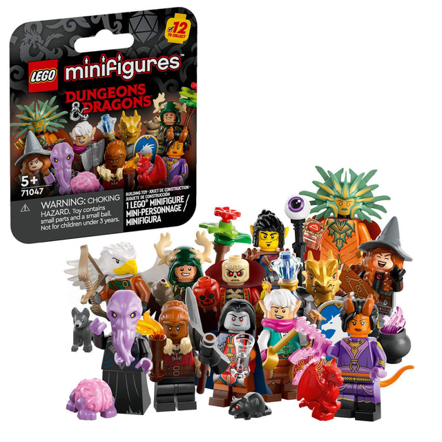 Lego Minifigures Dungeons & Dragons 5+ is a building toy that contains small parts and is not suitable for children under 3 years old. It is a collectible toy that comes with a warning label to ensure the safety of the users. The toy is designed for children 5 years and older, and it is a popular choice for those who enjoy building and playing with Lego bricks.