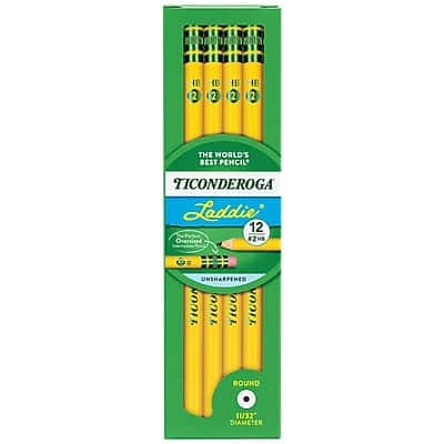 Ticonderoga - Laddie Wooden Pencil, #2 Soft Lead, Dozen - Multicolor