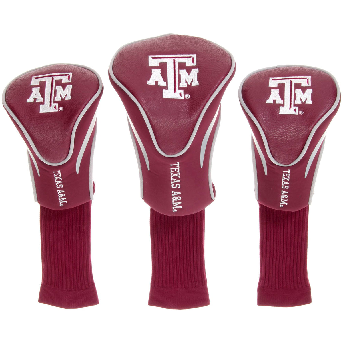 Team Golf - Texas A&M Aggies 3-Pack Contour Golf Club Head Covers - Multicolor