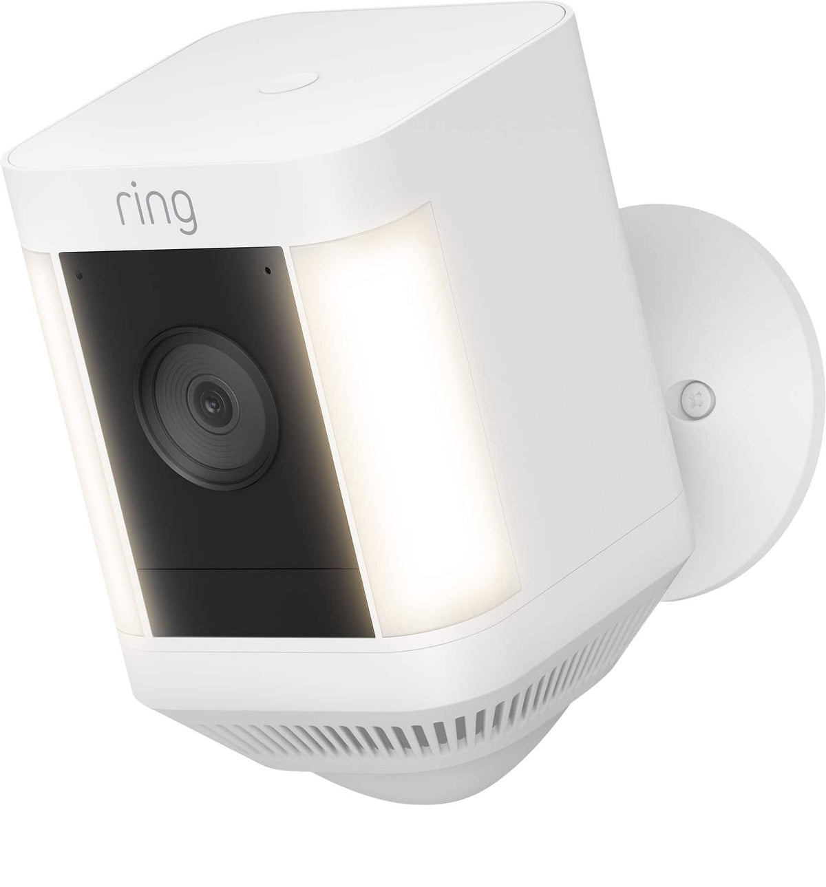 Ring - Spotlight Cam Plus Outdoor/Indoor Wireless 1080p Battery Surveillance Camera - White