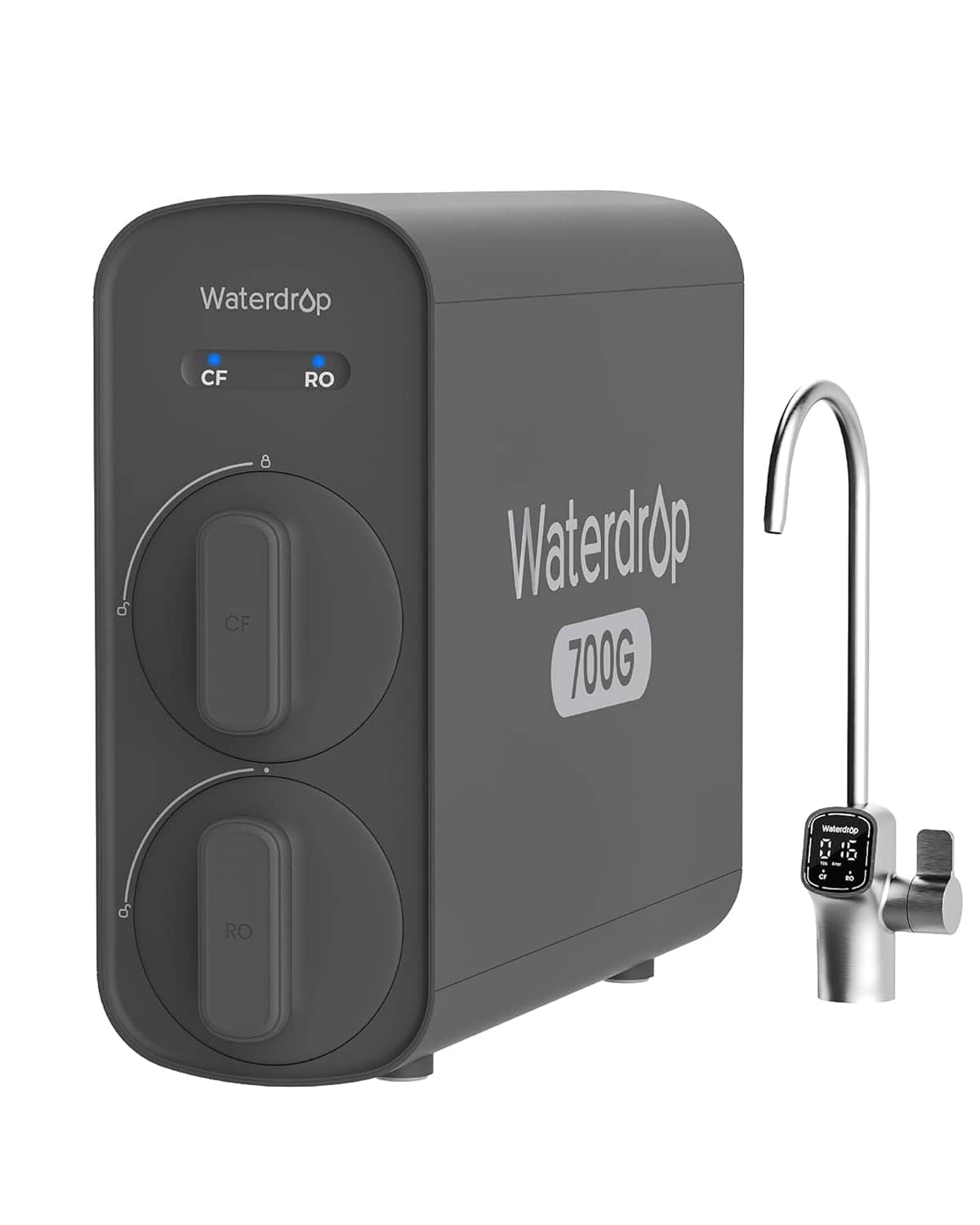 Waterdrop - G5P700 Reverse Osmosis Water Filter, NSF/ANSI 58 & 372 Certified, 700G Fast Flow Reverse Osmosis System - Black