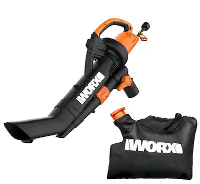 WORX - WG509 12 Amp TRIVAC 350CFM Corded Blower and Vaccum or Mulcher