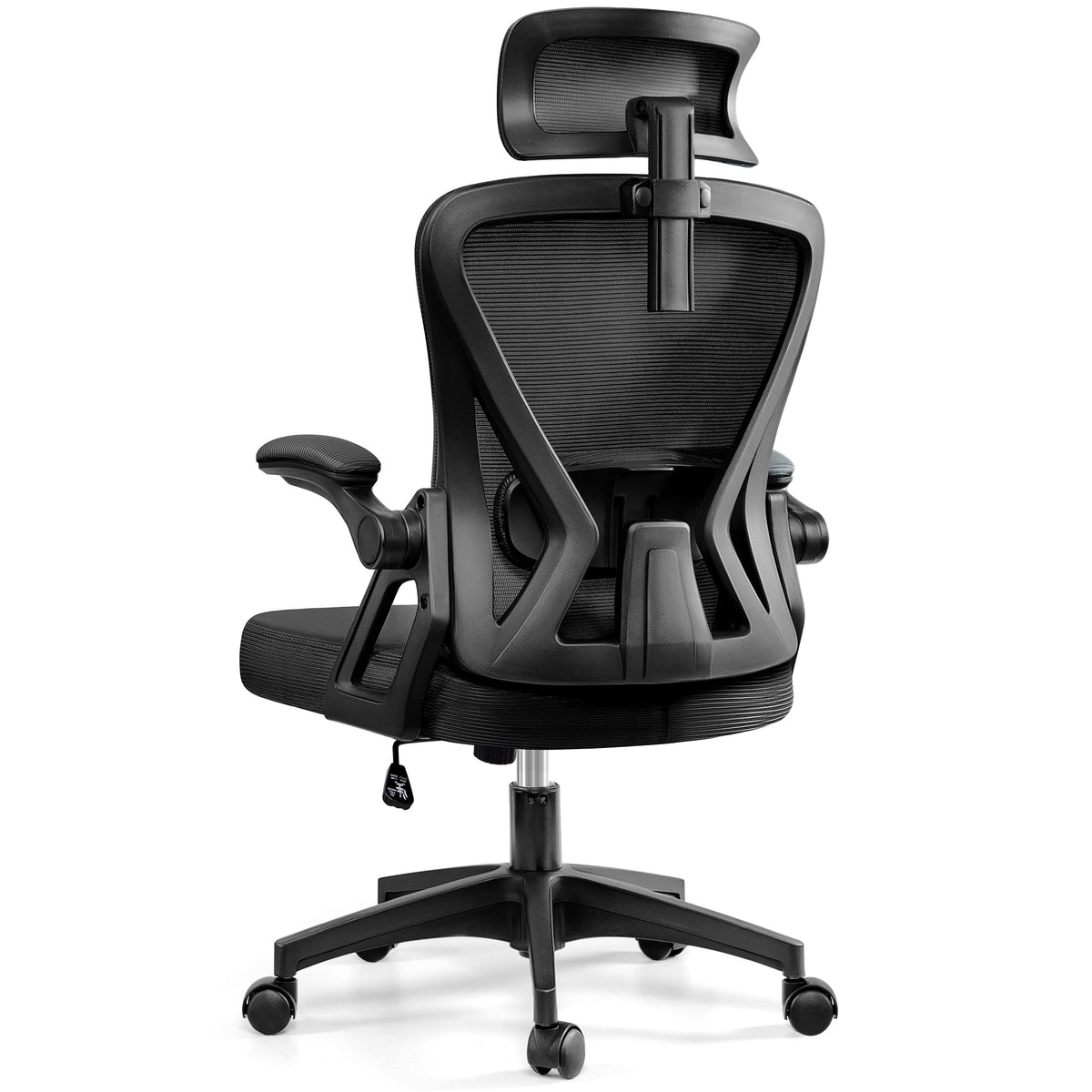 KERDOM - High Back Ergonomic Office Chair with Adjustable Headrest & Lumbar Support Tilt Reclining Computer Chair for Home Office - Black