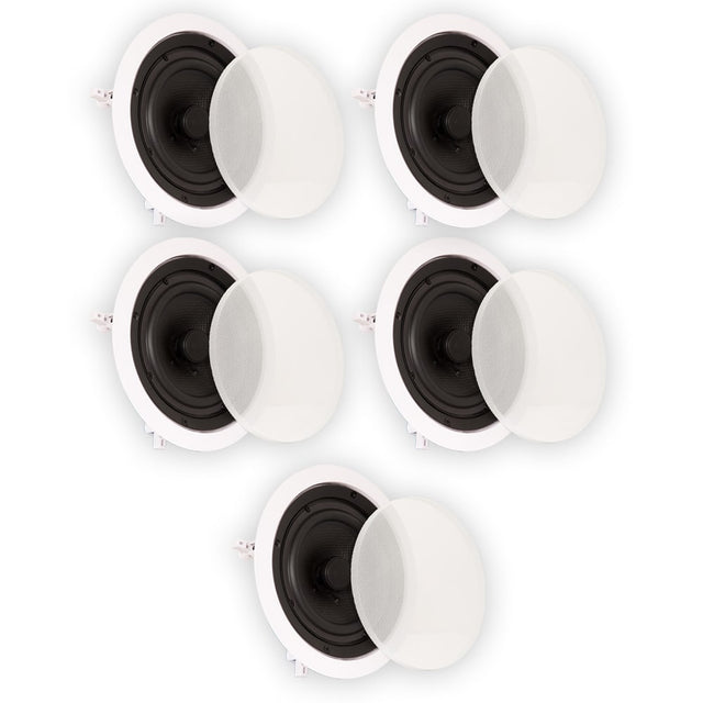 Front. Theater Solutions by Goldwood - TS65C in Ceiling 6.5" Speakers Surround Sound Home Theater 5 Piece Speaker Set - Paintable White.